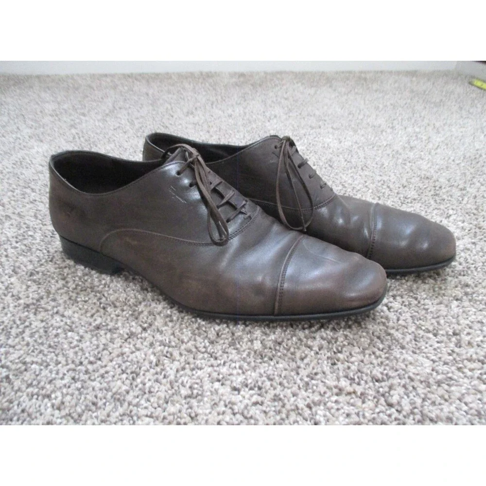 Salvatore Ferragamo Ree Men's Radica Gancini Buckle Slip-on Shoes 9.5 2EE